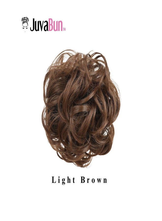 JuvaBun Claw Clip Messy bun -Light Brown | Hair Pieces for Women | Wavy Curly Hair Bun Clip in Claw Chignon Hairpieces | Hair bun extension Everyday Wear | Synthetic Hair Bun Scrunchie | Light Brown - Image 2